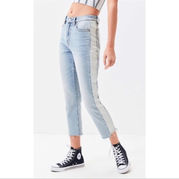 Pacsun Mom Jean Raw Hem Size 22 Side Stripe - Picture 3 of 10